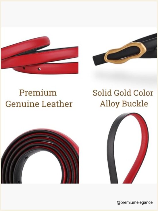Slim Skinny Genuine Leather Belt for Dress Pants, Oval Buckle, Soft Waistband main image 7